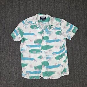 Chubbies Camp Shirt Mens L Hawaiian  Palm Tree Multicolor Short Sleeve Resort